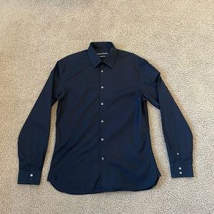JOHN VARVATOS BLACK BUTTON-DOWN